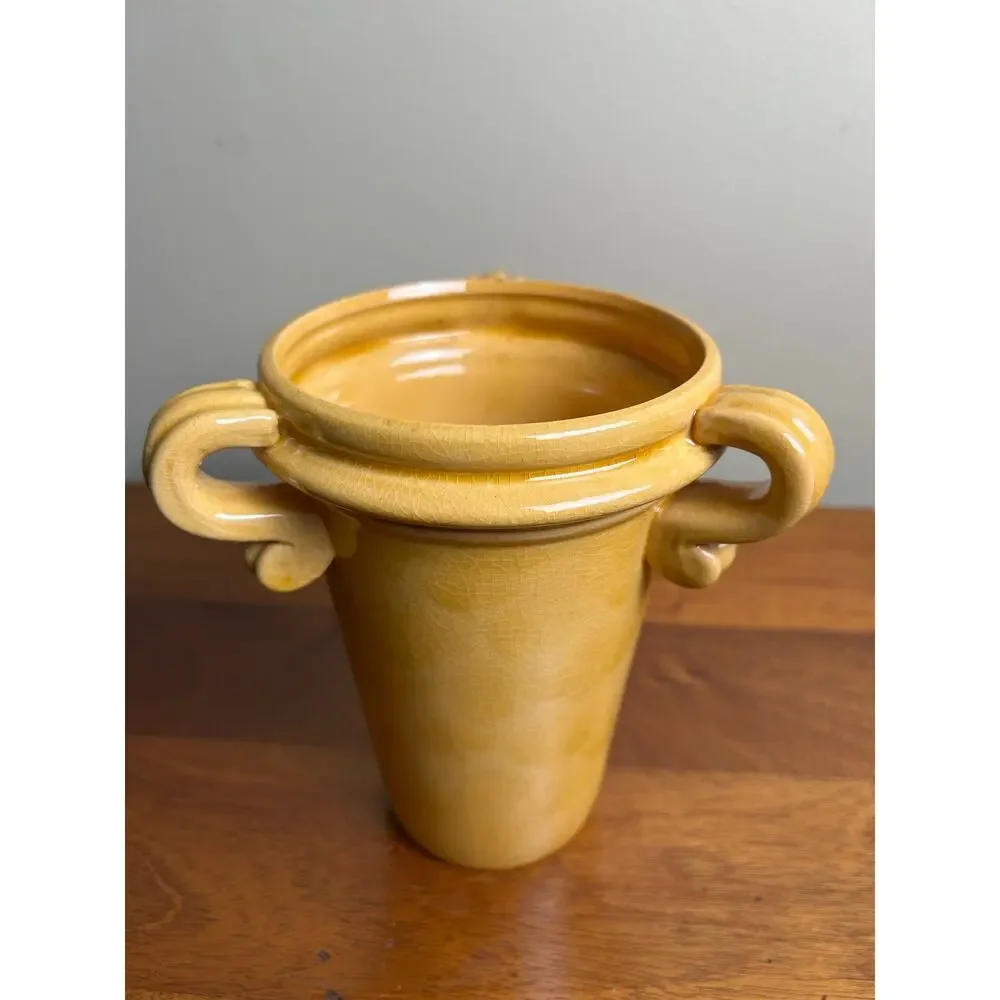 Vintage Bloomrite , Mustard Pottery Vase